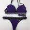 Sexy Purple bra set with Transparent Lace Purple Underwear and panties for women