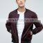 High Quality New Design Durable Zip Fastening Baseball Collar 100% Cotton Sweat Burgundy Casual Men Sport Solid Bomber Jacket