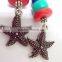 2015 Hot Selling Starfish design beads Earrings