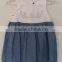Cute Girls Blue and White Embroidered Dress for Summer