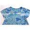 Young Girls Popular Good Sale Short Sleeve Splash-ink Colorful Striped Dress Shirt