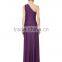 Fashion Sleeveless Dress Long Knitted Elegant One-Shoulder Off Purple Women Dress For OEM