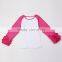 3T Custom Hot Pink Raglan Shirt Toddler Raglan Ruffled Monogram Set Birthday Shirt