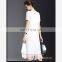 Elegant Female Classic Layered Short-sleeved Cotton Long Dress