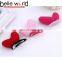 Cartoon Fabric Heart Metal Hair Clip for Party