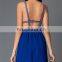 China Supplier Royal Blue Formal Short V-Neck Chiffon Party Dress Patterns