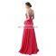 Custom Made Elegant Long Gown Sleeveless Appliqued Bateau Floor Length Zipper Chiffon Women Prom Dress