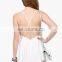 T-JP508 Deep V Neck White Chiffon Strap Jumpsuits for Women 2016 Sexy