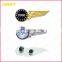 Custom Logo Sliver Plated Pilot Wing Badge With Butterfly Clutch Pin Back
