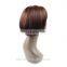 factory direct natural ombre looking silk straight wave 100% virgin brazilian human hair wig with bangs for black women