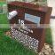 China design outdoor rust surface corten steel waterproof letterbox