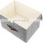 high quality grey color foldable storage box for clothes fabric foldable storage box with lid