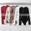 Custom logo Women Autumn Winter under wear long sleeve crew neck ribbed knitted fabric outfit bodysuit