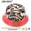 100 polyester ladies hat bucket cap with leather patch