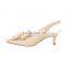 2020 Elegant model new style women shoes design bow tie ladies heel pointed toe footwear sandals made in Spain