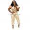 Fashion Split Cuff Casual Solid Color Sweater Set Womans Tracksuit Jogger Suit Woman