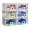 Drop Front Clear display shoe bin wholesale shoe bins transparent stackable jordan shoe bin organizer with custom logo