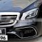 CLY Car Bumpers For 2013+ Benz W222 S Class Facelift S63 AMG S65 AMG Body kits Grille Diffuser Tips Headlight Taillight
