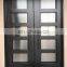 black exterior front storm gate anti rust simple grills french design entry contemporary wrought iron glass doors