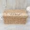 Hot Selling Vintage Wicker Seagrass Lidded Storage Basket Flip top lid Rectangular ChESt basket Wholesale
