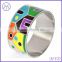 European hot fashion cloisonne bangle in Rhodium plating