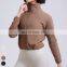 Women Clothing Loose Stand-up Collar Sport Coat Custom Running Wear Gym Fitness Tops Women Half Zipper Yoga Jacket With Pocket