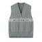 New Arrival Women's 100% Pure Cashmere Sleeveless Pullover Stylish V-Neck Casual Vest Embroidered Logo Solid Knitted Woolen
