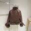 Fox fur grass jacket women's short motorcycle goose down inner lining down jacket