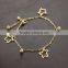 Temperament fashion titanium steel hollow beads gold plated anklets