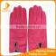 2016 winter classic warm gloves lining polyester pink sheep suede leather glove