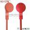 Fashion Flat Cable Cheap Plastic Earphones with Remote Control for Smart Phone MP3 Music Player