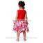 China new girls sassy frock design wholesale red floral tutu dress flower girl princess dresses birthday party wearing