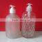 500ml 450ml shampoo glass bottle with plastic pump lid