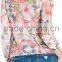 Elegant printed high neck fashion cutting blouse design
