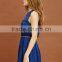 New Arrival Women Blue Elegant Short Casual Dress With Pleat
