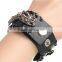 2016 Punk fashion cow leather bracelet, dragon bracelet with snap buttons