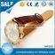 Gold plated alloy case classic men leather band business watch