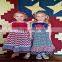 wholesale summer sleeveless baby girls long dress for 4th of July
