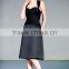 2015 Knee Length Corset Black Bridesmaid Party Dress with Straps Patterns HA-140