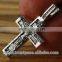 Silver 925 Cross Jesus Christ Crucifix. Russian & Greek Orthodox Style. Burnished Silver.