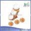 White Ceramic Condiment Jars with Bamboo Lid & 3 tier Bamboo Stand