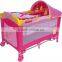 2015 baby crip with 2 wheels canopy cover, mosquiton ect extra accesoriess pass en71-3 fit for eu marketing