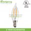 UL CUL Listed CA10 2W 4W 6W E12 120V LED Filament Lamp Candelabra Bulb