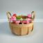 Woven wood chip fruit picking basket
