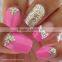New glitter french manicure nail design wholesale butterfly rose flower nail art sticker nail suppliers