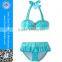 2016 fashionalbe children swimwear for girls,2 piece bandeau child bikini