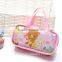 OEM Design fashionable pvc cosmetic bag with handle