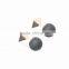 Punk Double Black Ball Side Ear Earring Stud Rivet Triangle Post Pack Earrings For Women