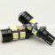 2pcs/lot Car Auto LED T10 5050 W5W 10W SMD 194 168 LED White Car Side Wedge Tail Light Lamp Bulb