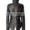 Punk Rave Gothic Winter Slim Unisex Military Jacket Coat Cowhide Leather